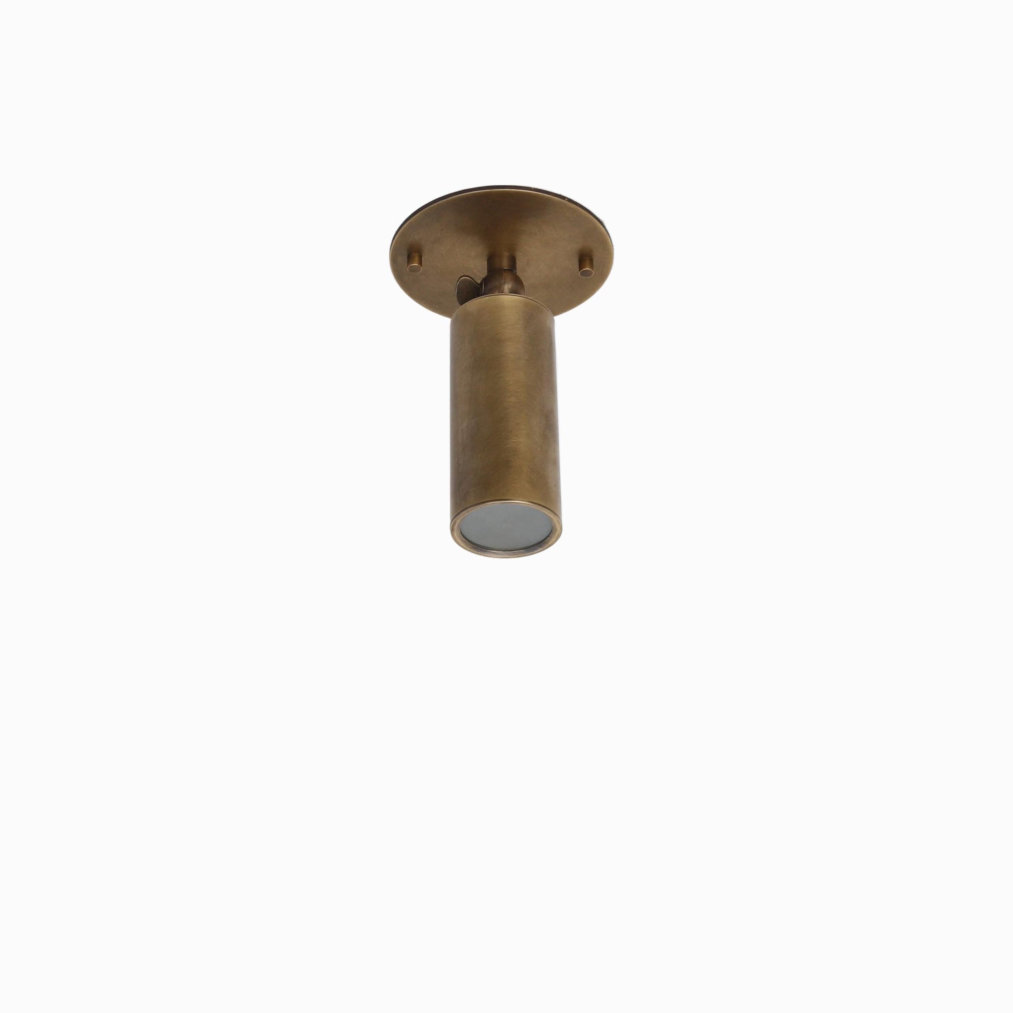Adjustable Brass Cylinder Ceiling Spotlight, 5-Inch Shade