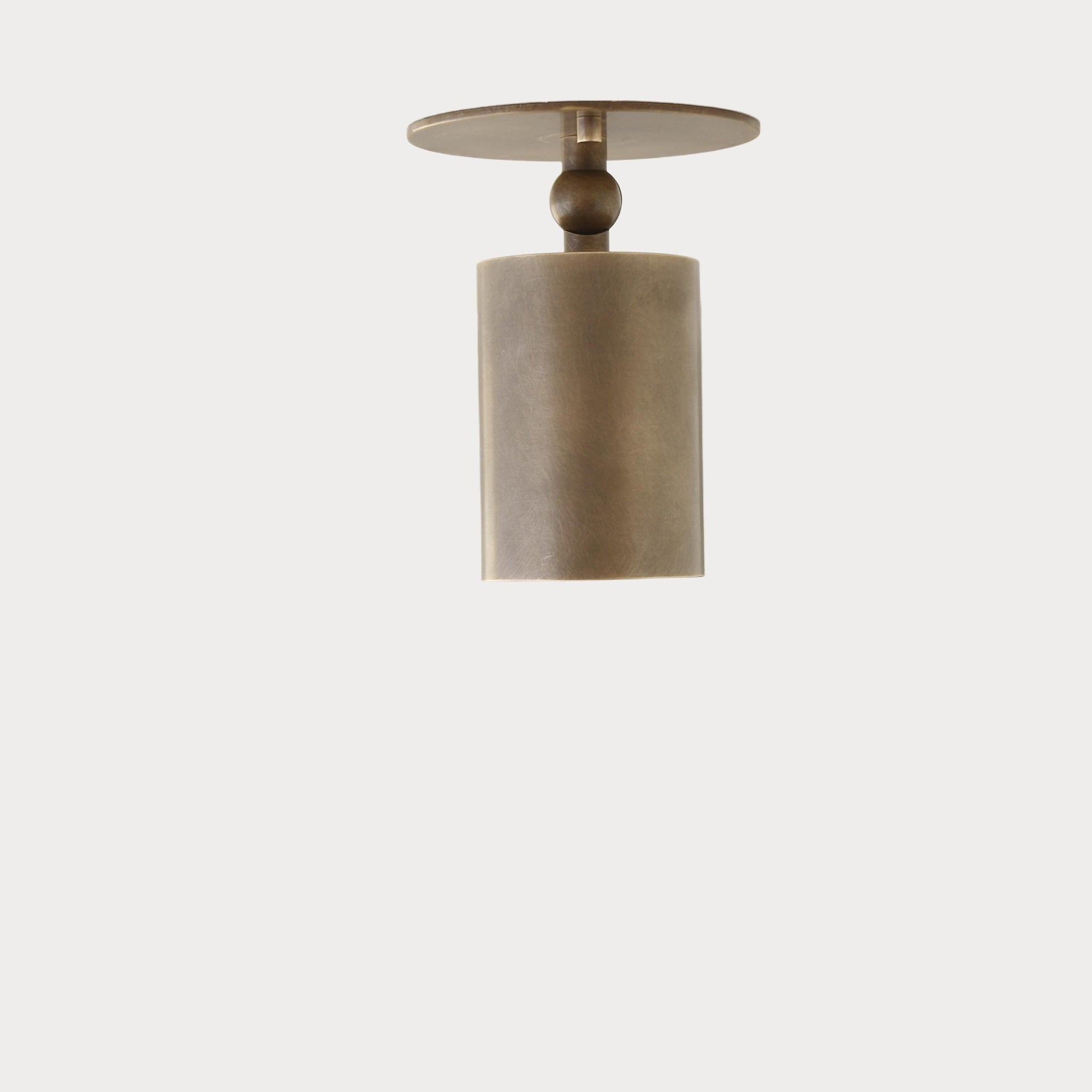 Adjustable Brass Cylinder Ceiling Spotlight