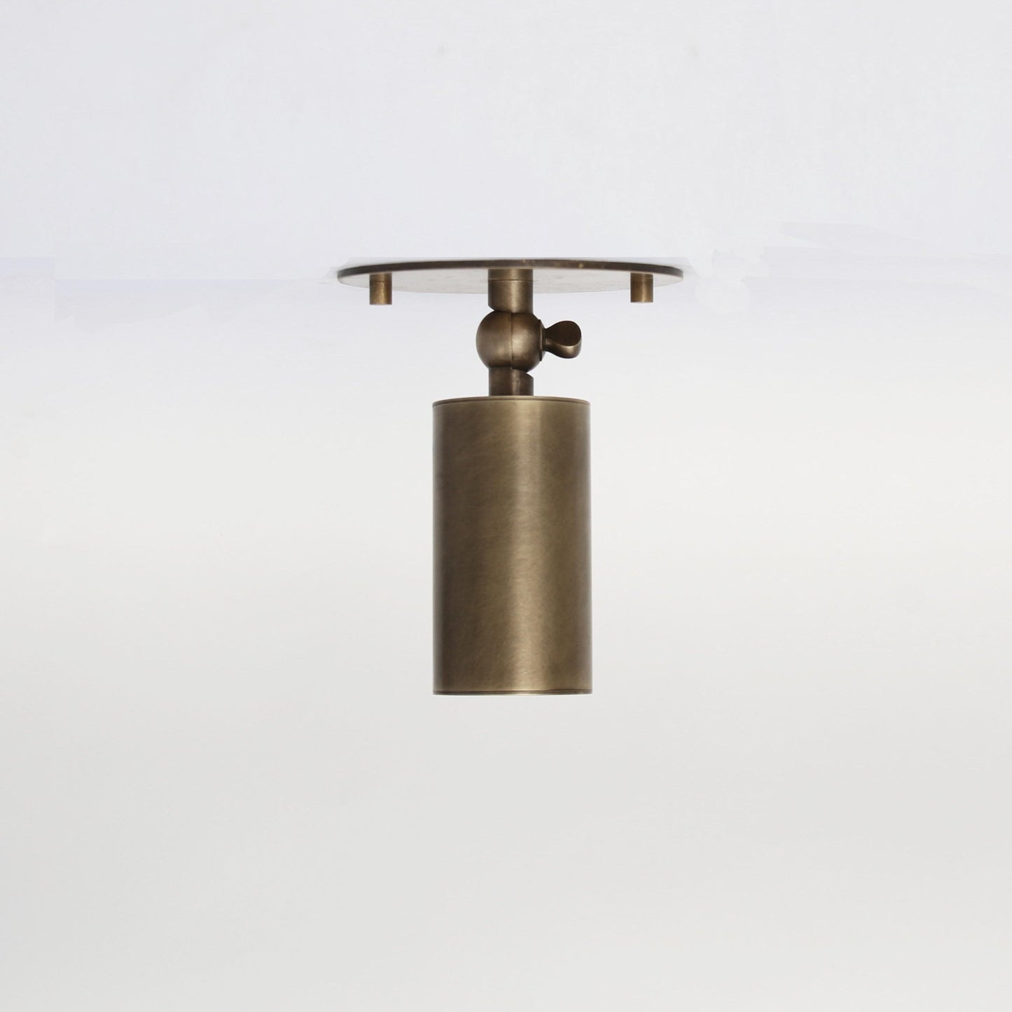 Adjustable Brass Cylinder Ceiling Spotlight with Frosted Glass Lens