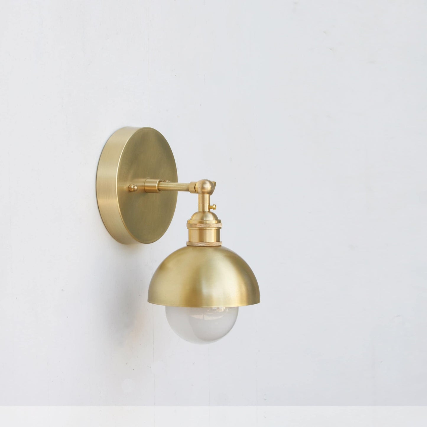 Adjustable Brass Dome Wall Sconce