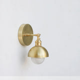 Adjustable Brass Dome Wall Sconce
