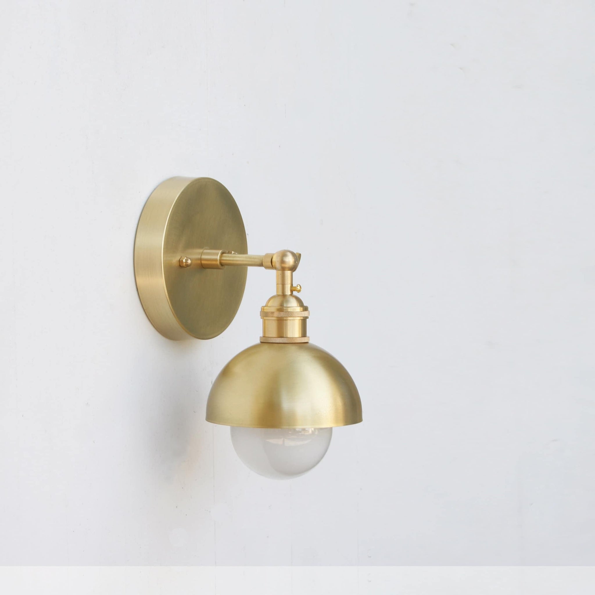 Adjustable Brass Dome Wall Sconce