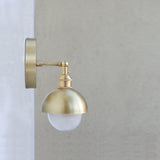 Adjustable Brass Dome Wall Sconce