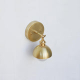 Adjustable Brass Dome Wall Sconce