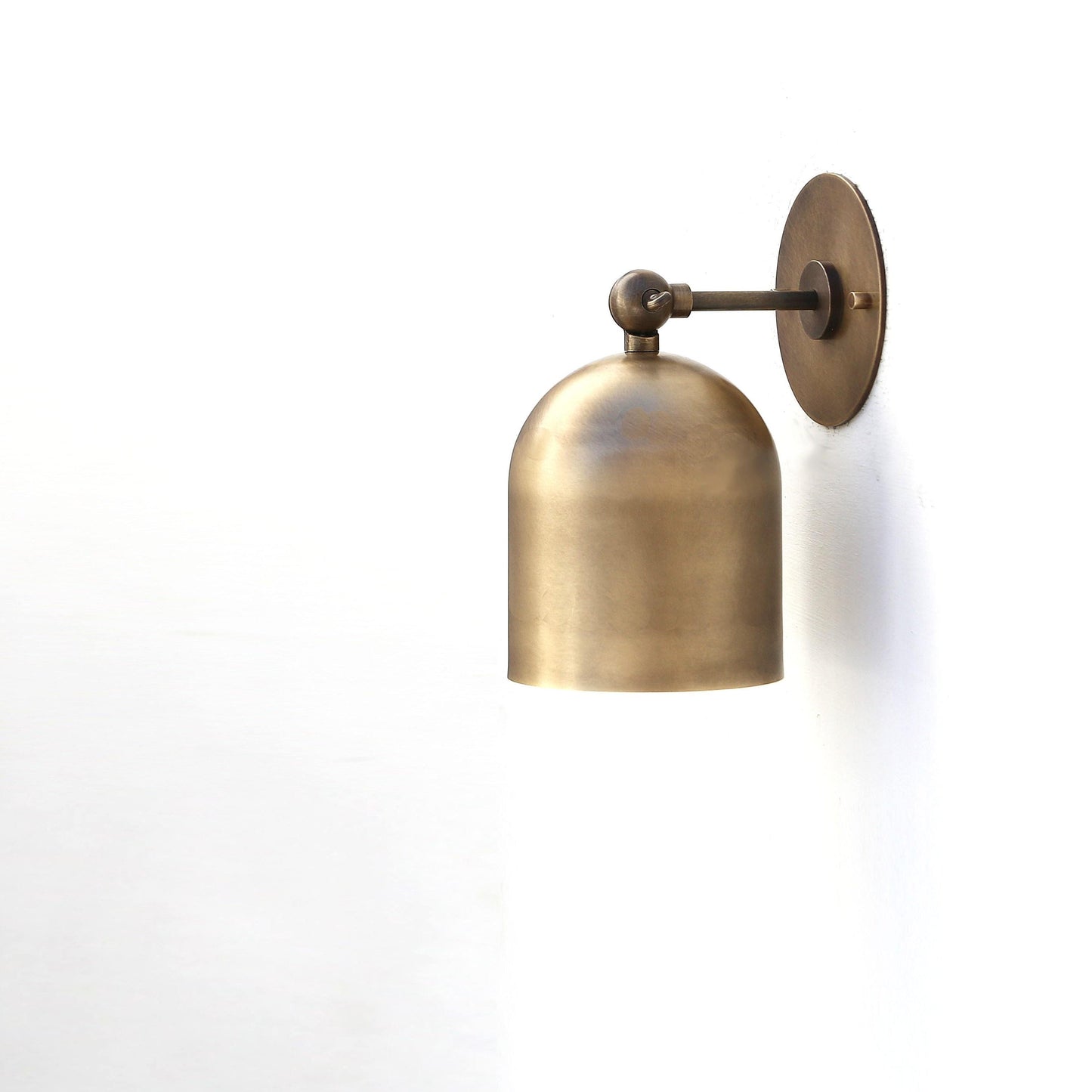 Adjustable Brass Dome Wall Sconce