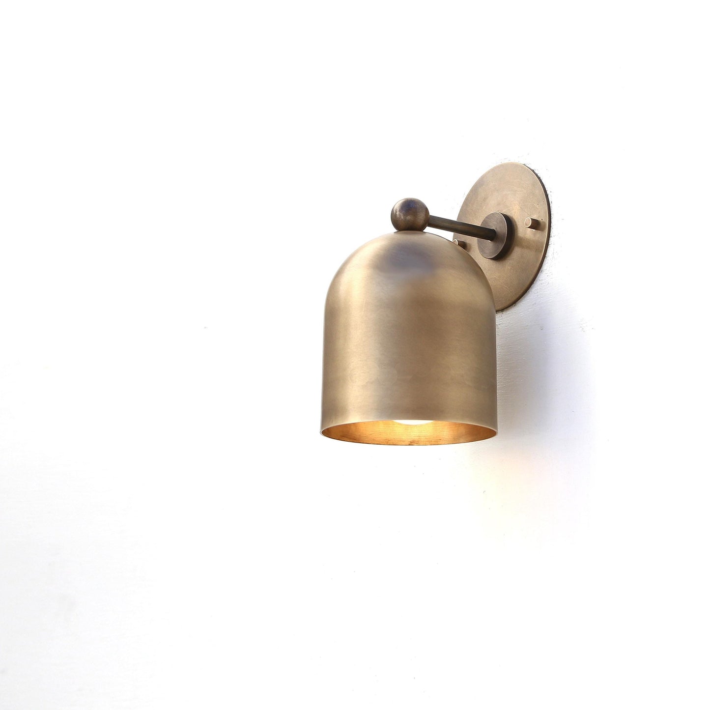 Adjustable Brass Dome Wall Sconce