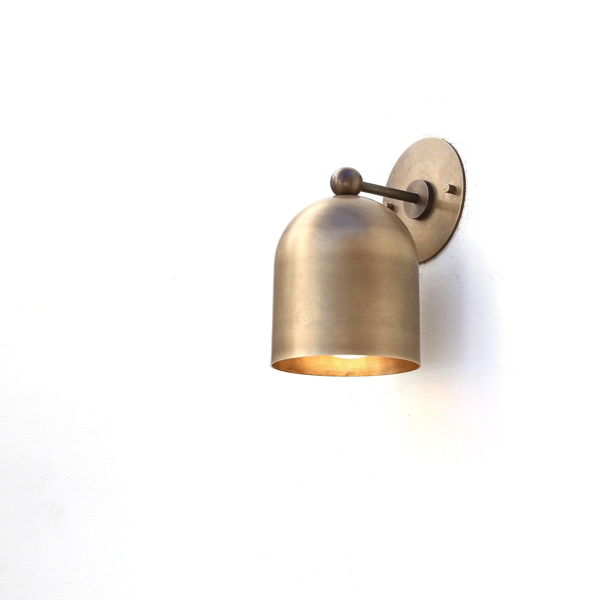 Adjustable Brass Dome Wall Sconce