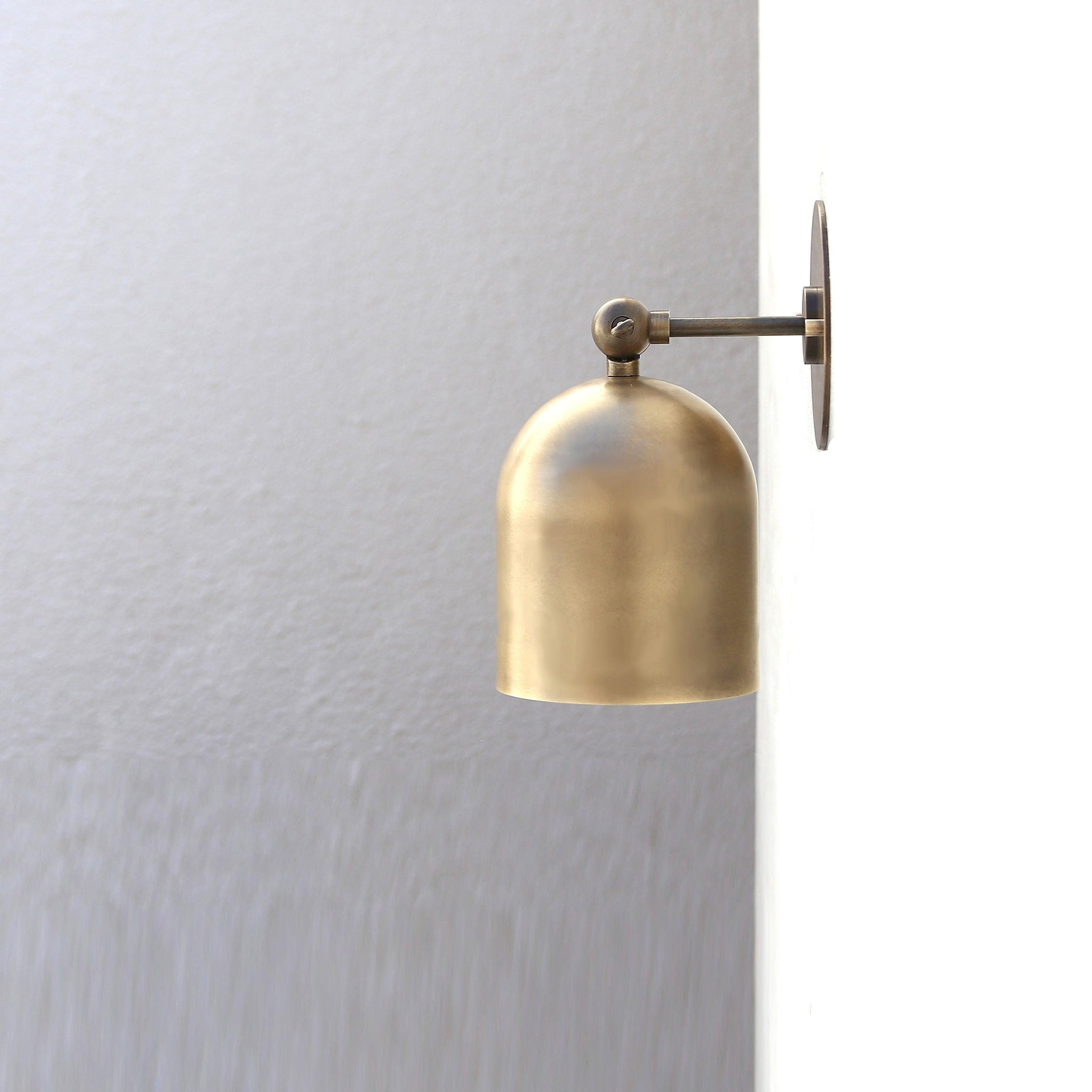 Adjustable Brass Dome Wall Sconce