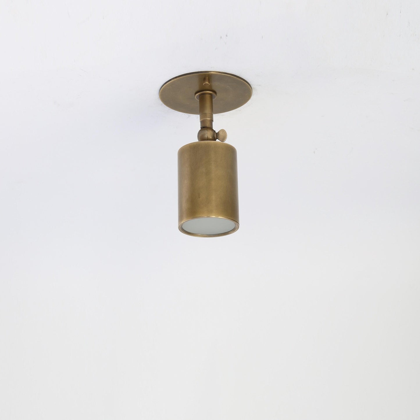 Adjustable Brass Spotlight Ceiling Light with Frosted Lens, 4 or 5-Inch Shade