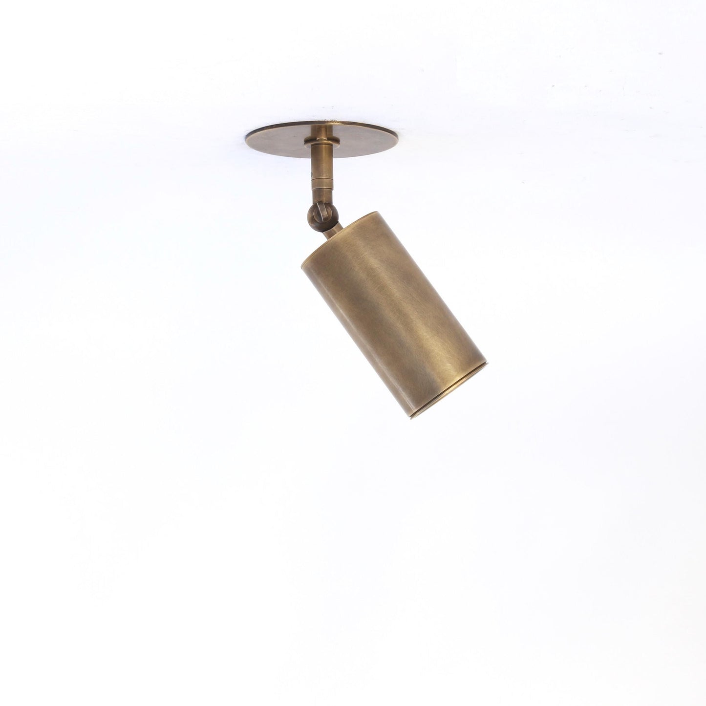 Adjustable Brass Spotlight Ceiling Light with Frosted Lens, 5-Inch Shade