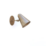 Adjustable Brass Wall Sconce with Cone Shade