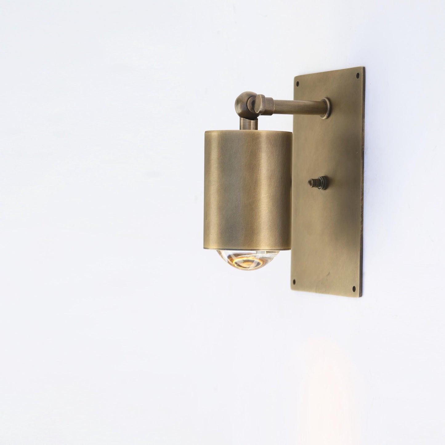 Adjustable Brass Wall Spotlight, 3-Inch Tapered Shade