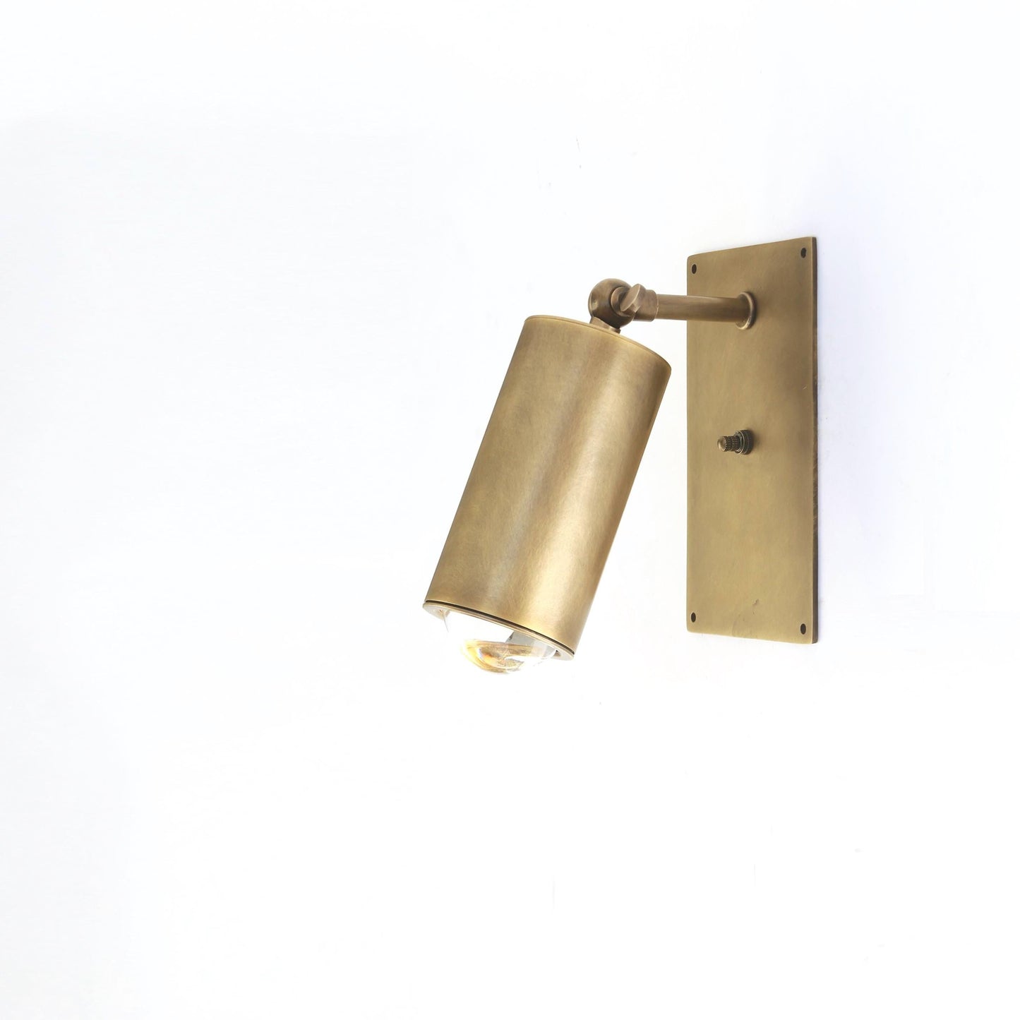 Adjustable Brass Wall Spotlight, 4-Inch Shade