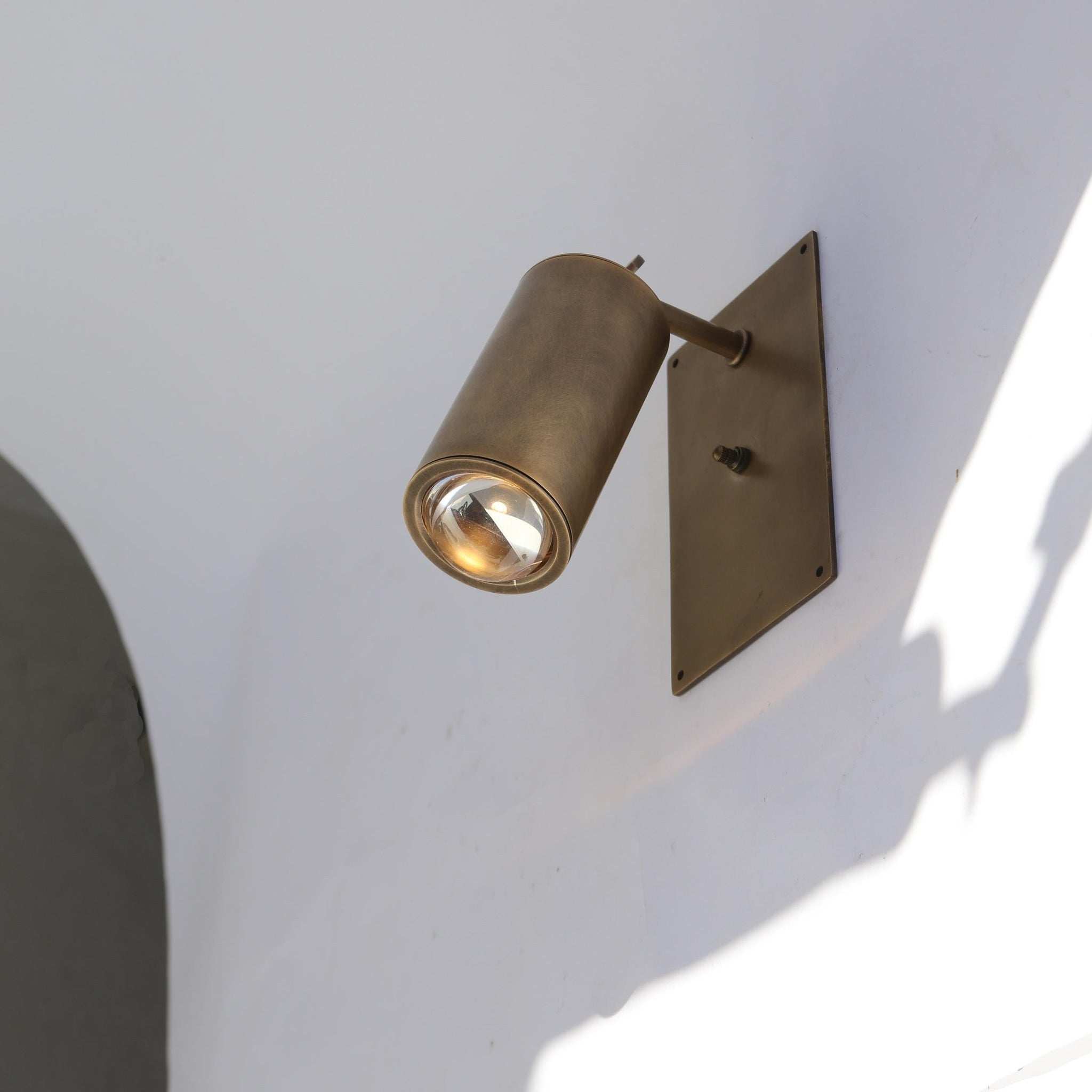 Adjustable Brass Wall Spotlight, 4-Inch Shade