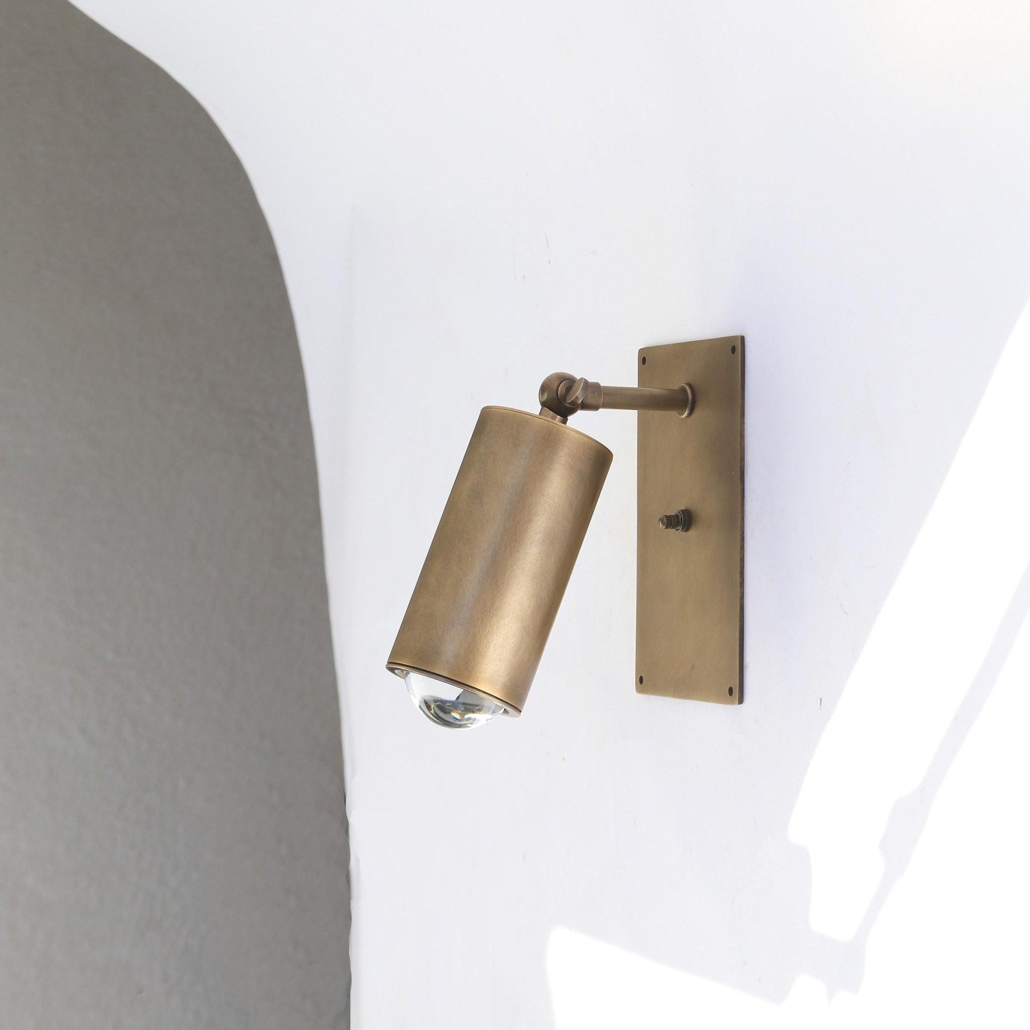 Adjustable Brass Wall Spotlight, 4-Inch Shade