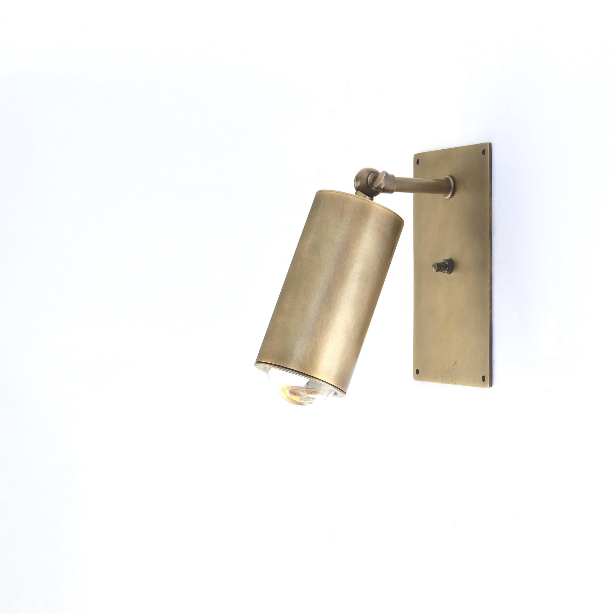 Adjustable Brass Wall Spotlight, 5-Inch Shade