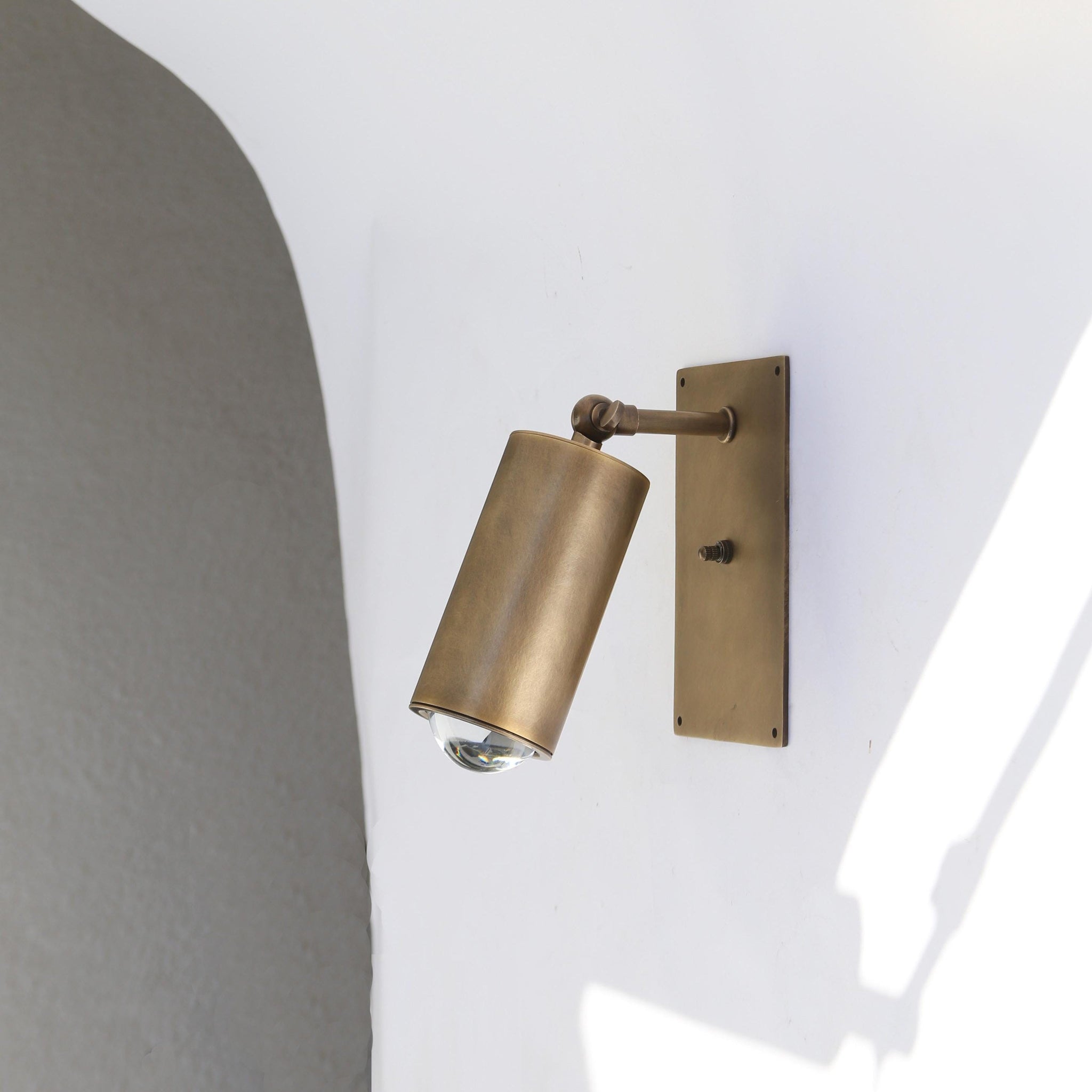 Adjustable Brass Wall Spotlight, 5-Inch Shade