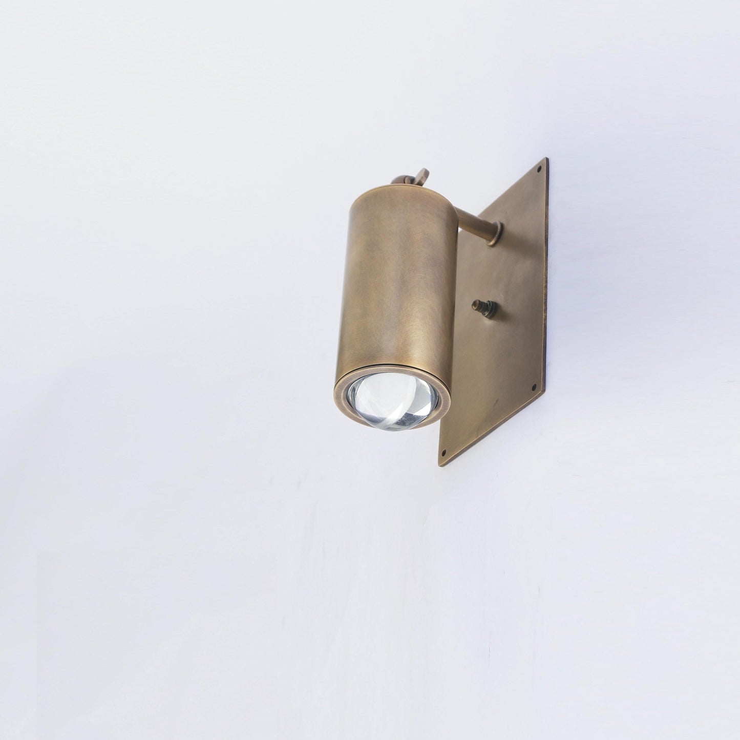 Adjustable Brass Wall Spotlight, 5-Inch Shade