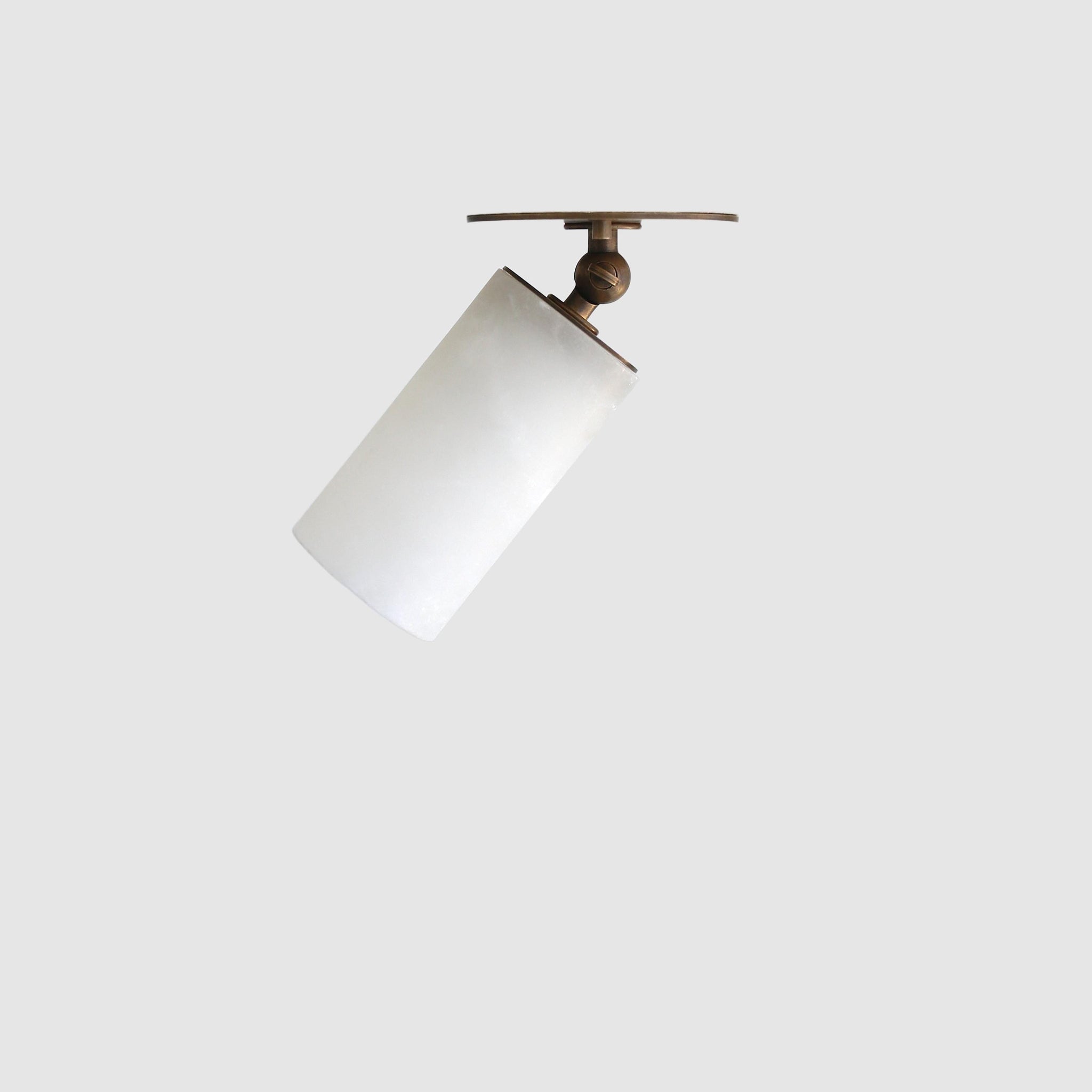 Adjustable Ceiling Spotlight with Alabaster Cylinder Shade
