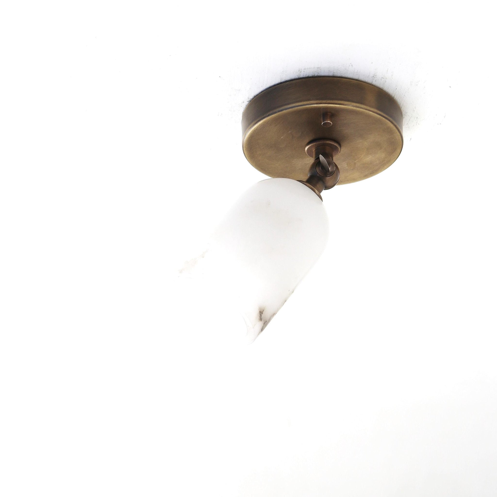 Adjustable Ceiling Spotlight with Alabaster Shade