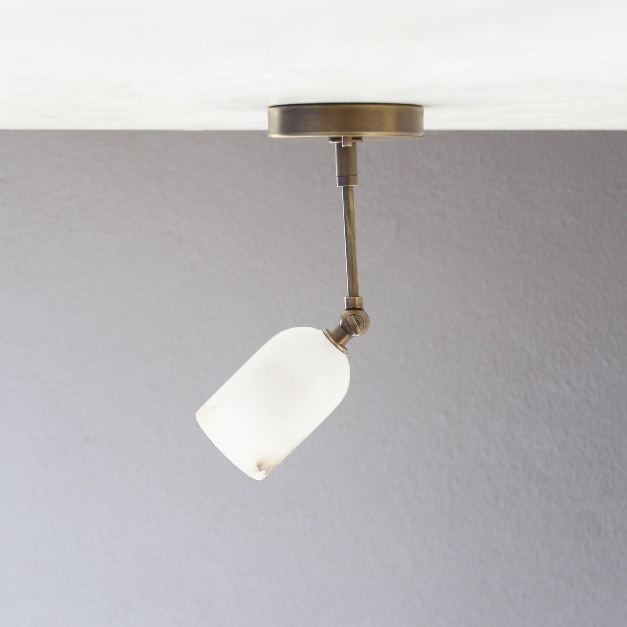 Adjustable Ceiling Spotlight with Alabaster Shade