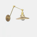 Adjustable Swing-Arm Brass Wall Sconce with Coolie Shade