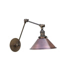 Adjustable Swing-Arm Wall Sconce with Aged Copper Cone Shade