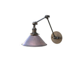 Adjustable Swing-Arm Wall Sconce with Aged Copper Cone Shade