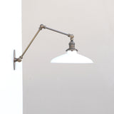 Adjustable Swing-Arm Wall Sconce with Enamel Dish Shade