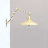 Adjustable Swing-Arm Wall Sconce with Enamel Dish Shade