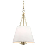 Aged Brass Linen Shade Pendant