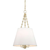 Aged Brass Linen Shade Pendant