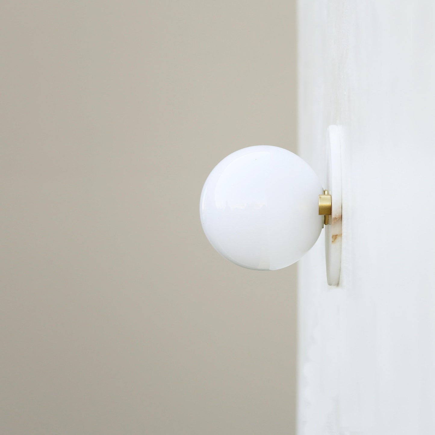 Alabaster and Opal Globe Wall Sconce