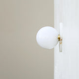 Alabaster and Opal Globe Wall Sconce