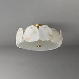 Alabaster Artze Ceiling Fixture | Warm Brass Interior Lighting