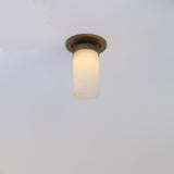 Alabaster Cylinder Flush Mount Ceiling Light