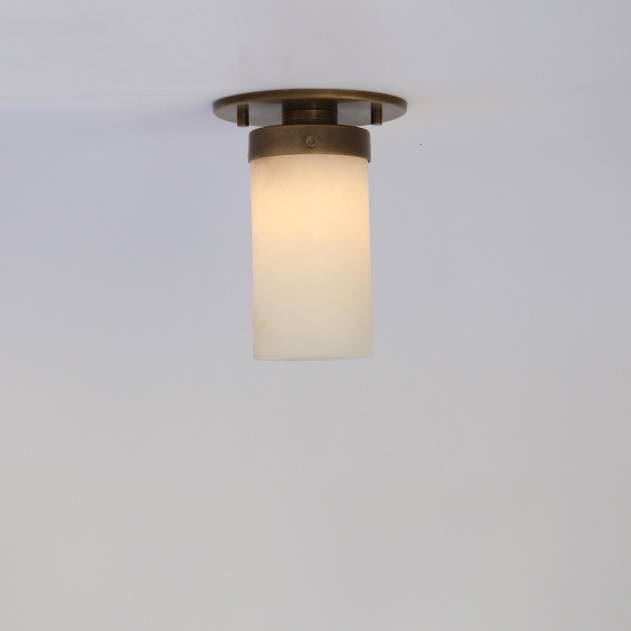 Alabaster Cylinder Flush Mount Ceiling Light