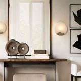 Alabaster Metal Frame Sconce Light Fixture- Elegant Modern Wall Lamps for Homes - View 3