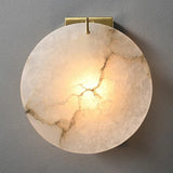 Alabaster Moon Disc Wall Sconce | Brass-Accented Statement Lighting - View 7
