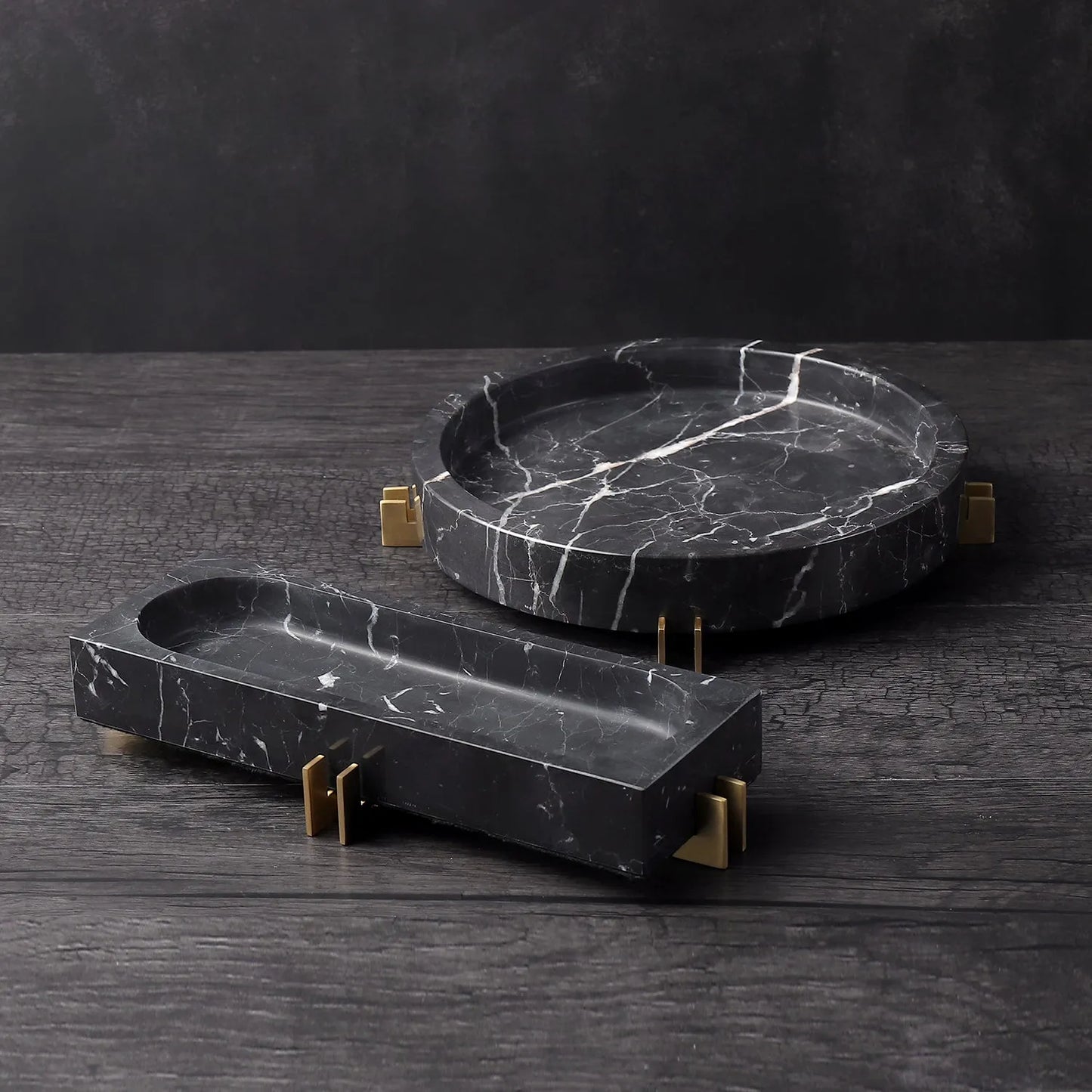 black alabaster shelves