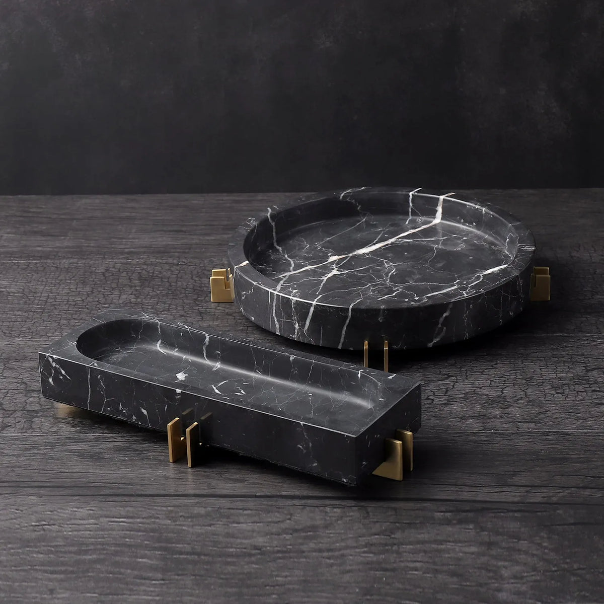 black alabaster shelves
