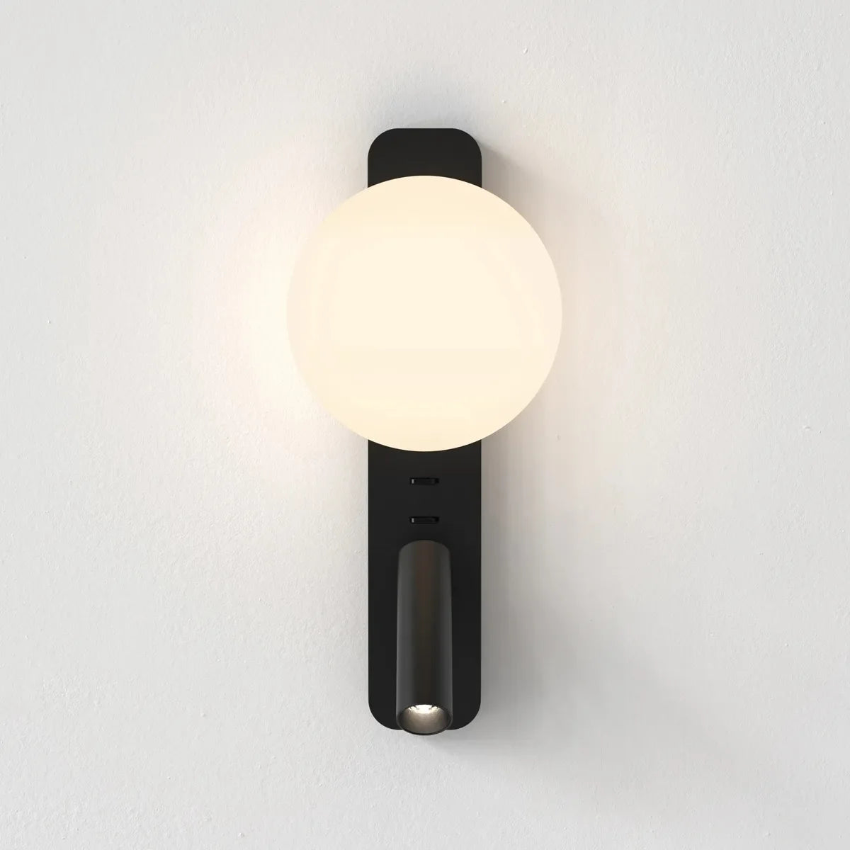 Alabaster Wall Lamp with Spherical Shade | Rotating Spotlight - View 2