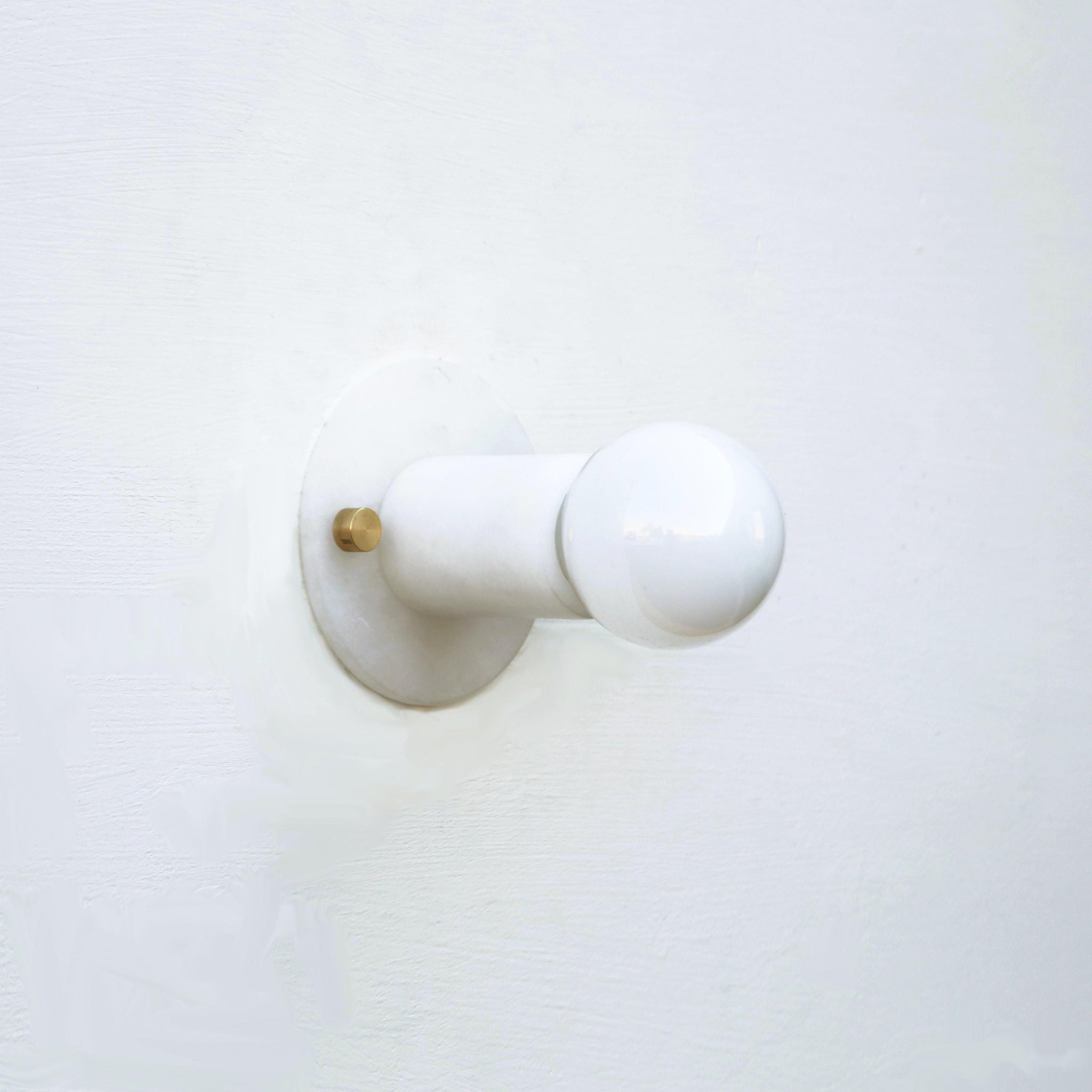 Alabaster Wall Sconce with Exposed Bulb