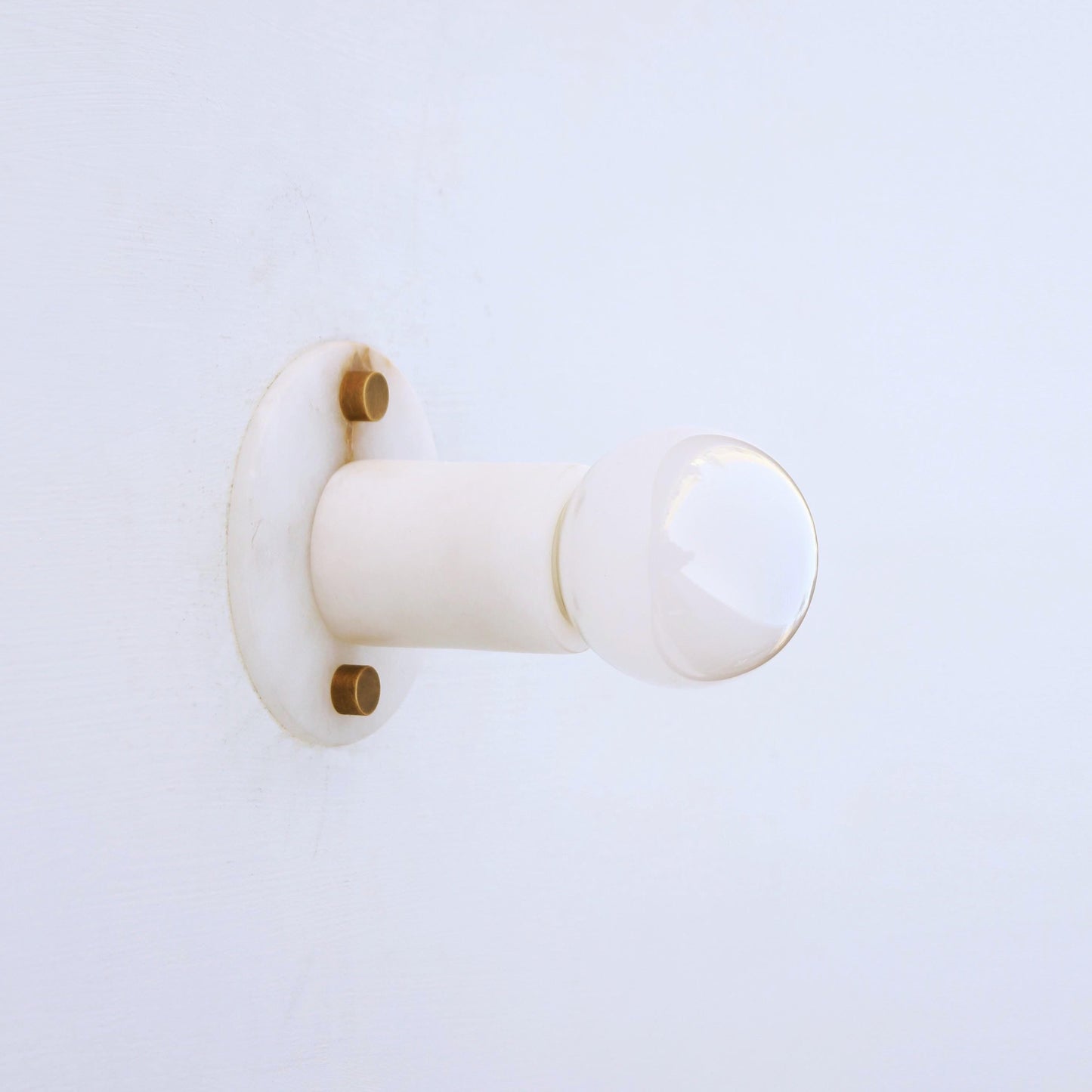 Alabaster Wall Sconce with Exposed Bulb