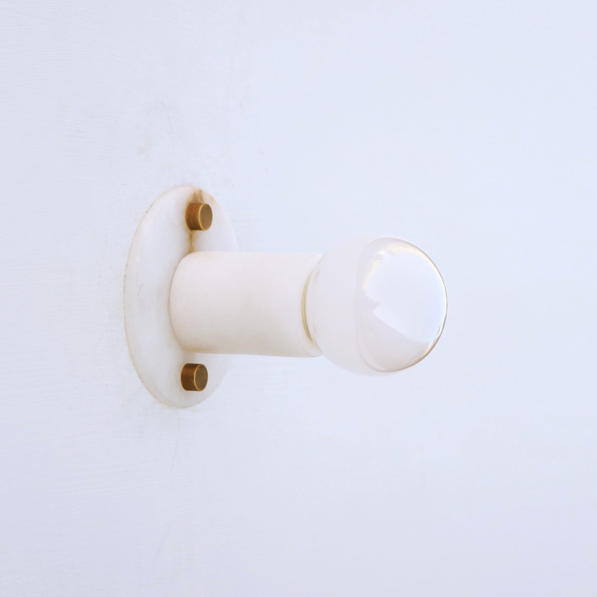 Alabaster Wall Sconce with Exposed Bulb