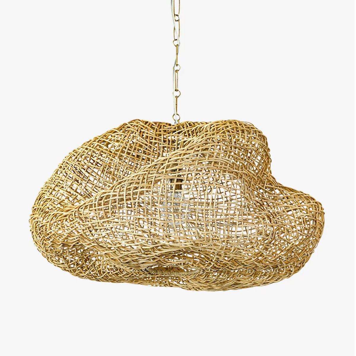 Andorra Wicker Pendant — Artisan Handwoven Hanging Light with Warm Dappled Glow