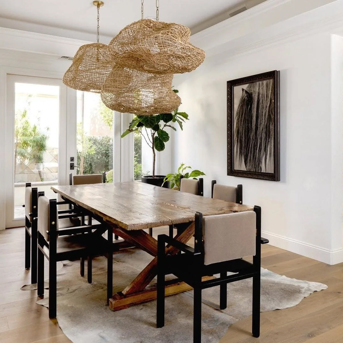 Andorra Wicker Pendant — Artisan Handwoven Hanging Light with Warm Dappled Glow