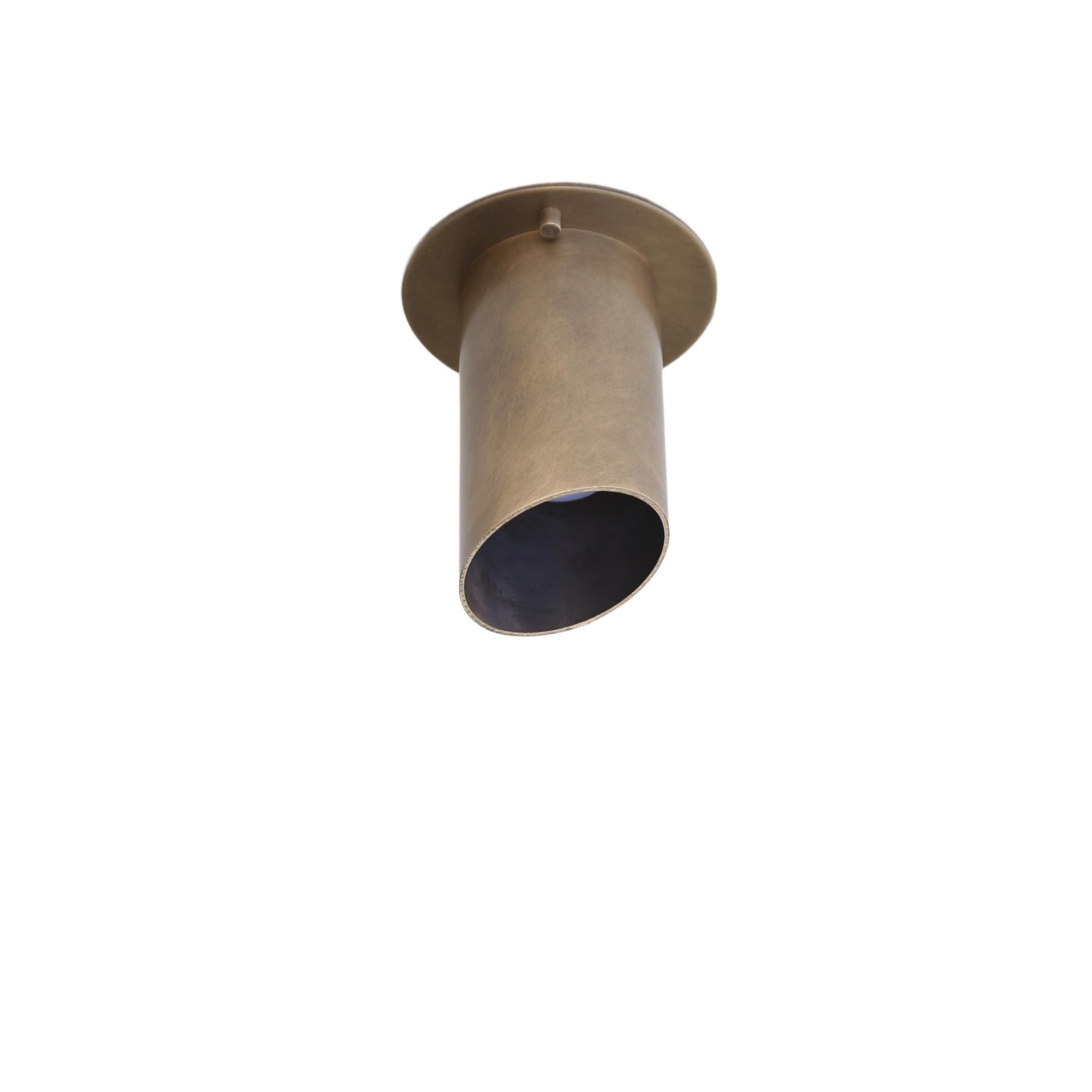 Angled Brass Cylinder Ceiling Spotlight