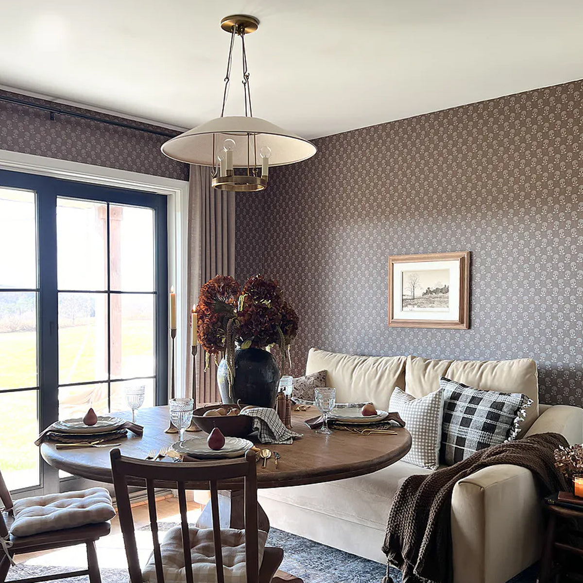 Archive Pendant — Vintage Enamel Hanging Light with Warm Broad Downlight