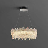 round glass chandelier